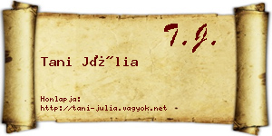 Tani Júlia névjegykártya